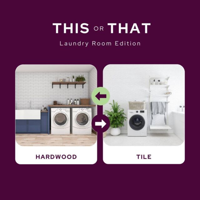 Does your laundry room have hardwood or do you opt for the durability and ease of maintenance with tile? 

#HardwoodVsTile #ThisOrThat