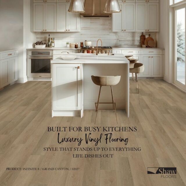 Designed for life’s busiest moments—luxury vinyl flooring combines durability with style to keep your kitchen looking flawless. 🍽️✨ 

#ShawFloors #LuxuryVinyl #KitchenGoals