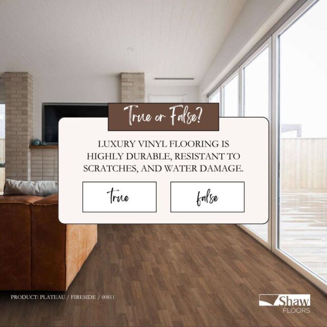 True! Luxury vinyl flooring is highly durable, resistant to scratches, and water damage-making it the perfect choice for busy households. 🏡✨ 

#FlooringFacts #LuxuryVinyl #ShawFloors